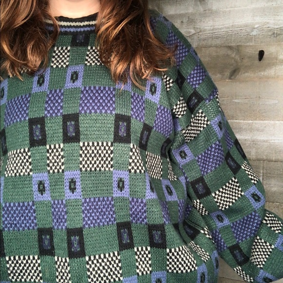 Atlantic Traders vintage green holiday grandpa cosby sweater - Picture 3 of 3